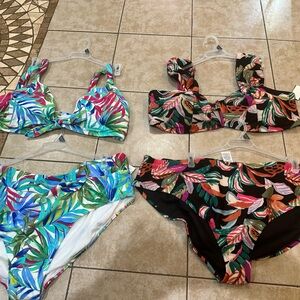 (2) Brand New with Tags! Swimsuit Sets! Size 3X (24w-26w)